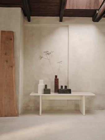 Ławka Rink kremowa ferm LIVING