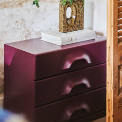 Komoda szafka nocna z 3 szufladami fioletowa HK Living