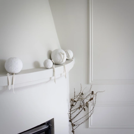 Bombka Sustain Paper Mache, small White Nordstjerne