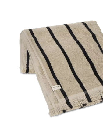 Ręcznik kąpielowy Alee Sand/Black ferm LIVING