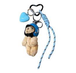 Brelok zawieszka do torebki Miś w niebieskim kasku Louisa lee