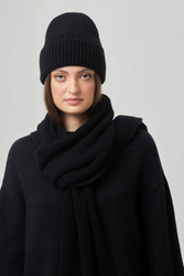 Szalik Aspen z wełny czarny Peniche