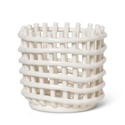 Doniczka koszyk ceramiczny biały ferm LIVING