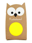 Piłka mini kauczukowa świecąca w ciemności 6 cm Owl - Yellow Ratatam