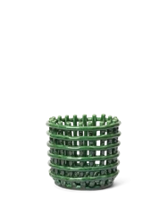 Doniczka koszyk ceramiczny zielony ferm LIVING