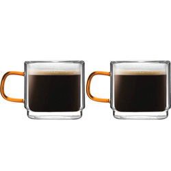 Komplet 2 szklanek z podwójną ścianką do espresso Amber 80 ml Vialli Design