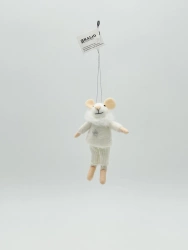 Zawieszka biała mysz Kalid
