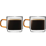 Komplet 2 szklanek z podwójną ścianką do espresso Amber 80 ml Vialli Design