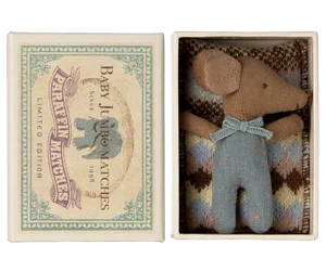 Myszka w pudełku Sleepy wakey baby mouse in matchbox - Blue Maileg