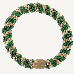 Gumka do włosów Forrest Green-beige Glitter Stripe Kknekki