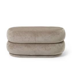 Pufa Owalna Faded Velvet - Beige ferm LIVING