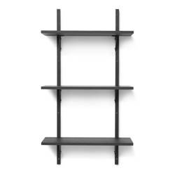 Półka Sector wąska czarna mosiądz ferm LIVING