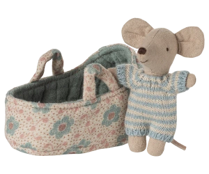  Myszka niemowlęca w łóżeczku - Blue Maileg