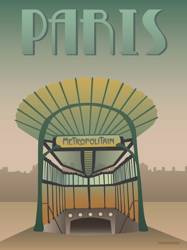 Plakat Paryż The Metro 30x40 ViSSEVASSE