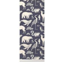 Tapeta  Katie Scott Animals Dark Blue ferm LIVING