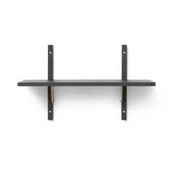 Półka Sector pojedyńcza czarna mosiądz ferm LIVING