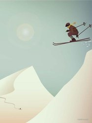 Plakat Skiing 50x70 ViSSEVASSE