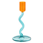  Świecznik kręcony szklany Styles wys. 15 cm Blue/Orange Villa Collection