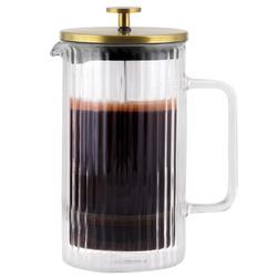 Zaparzacz do kawy i herbaty z podwójną ścianką 1000 ml Tulip złoty mat Vialli Design