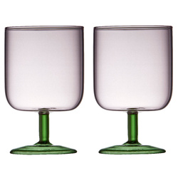 Kieliszki do wina Torino 300 ml 2 sztuki różowo/zielone  Lyngby Glas